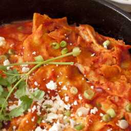 Red Chile Chicken Chilaquiles