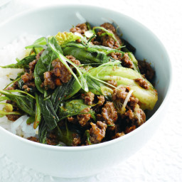 Red curry beef and bok choy stir-fry