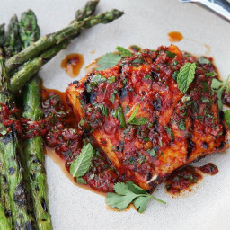 Red Curry-Rubbed Grilled Halibut With Curry Vinaigrette Recipe