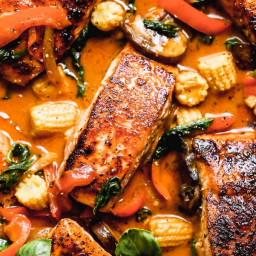 Red Curry Salmon and Veggies