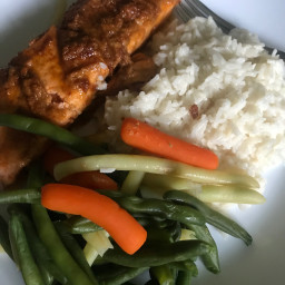 Red Curry Salmon with Coconut Rice