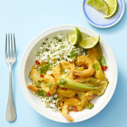 Red Curry Shrimp and Cilantro Rice
