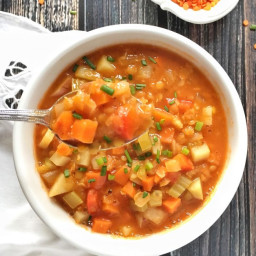 Red Lentil Soup with Root Vegetables and Sage