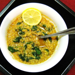 Red Lentil Spinach Soup Ready in 30 minutes!