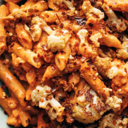 Red Pepper Pasta with Roasted Cauliflower