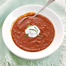 Red-Pepper Soup with Basil Cream