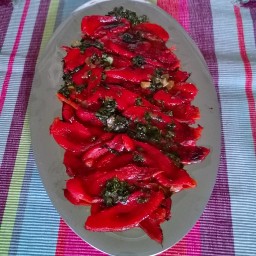 Red Peppers with Honey and Almonds