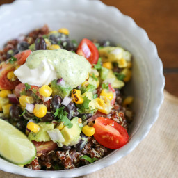Red Quinoa Bowl and Lime Cilantro Ranch Dressing, The Little Epicurean