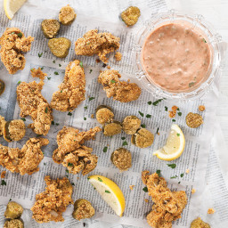 Red Remoulade with Fried Oysters and Pickles