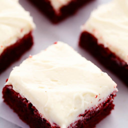 Red Velvet Brownies with Cream Cheese Icing
