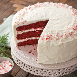 Red Velvet Cake with Peppermint Buttercream