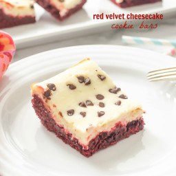 Red Velvet Cheesecake Cookie Bars