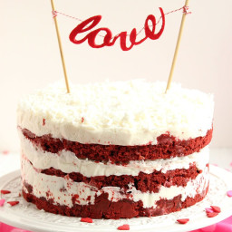 Red Velvet Coconut Cake with Coconut Cream Cheese Frosting