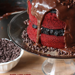 Red Velvet Oreo Truffle Chocolate Cake!