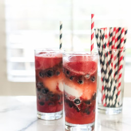 Red White and Blue Berry Sorbet Floats