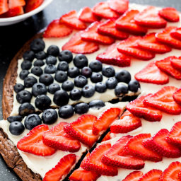 Red White and Blue Brownie Pizza