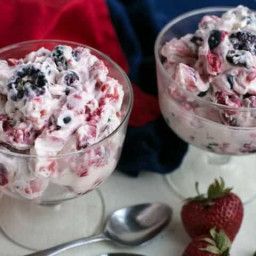 Red White and Blue Cheesecake Salad Dessert