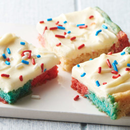 Red, White and Blue Cream Cheese Cookie Bars