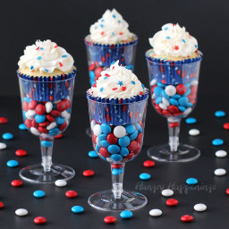 Red, White, and Blue Cupcakes Served in Goblets