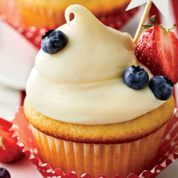 Red, White, and Blueberry-Filled Cupcakes Recipe