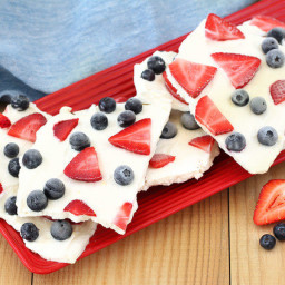 Red, White and Blueberry Fro-Yo Bark