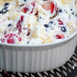 Red White & Blue Fruit Salad with Coconut Milk Whipped Cream