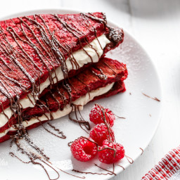 Red Velvet French Toast with Vanilla Bean Cheesecake Filling