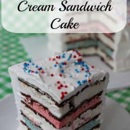 Red White  and  Blue Ice Cream Sandwich Cake