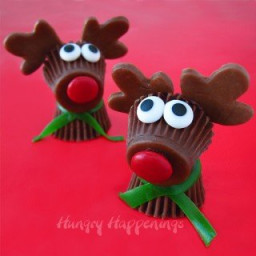 Reese's Cup Rudolph the Red Nose Reindeer Treats for Christmas