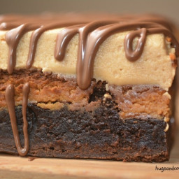 Reese's Stuffed Brownie and Peanut Butter Frosting