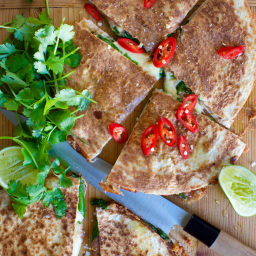Refried Bean and Corn Quesadillas with Salsa