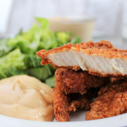 Restaurant Style Breaded Chicken Tenders {THM-S, Low Carb}