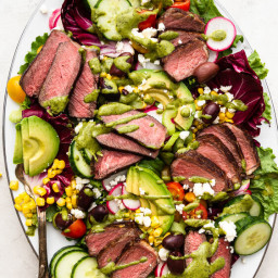 Reverse Sear Strip Steak Seasonal Salad