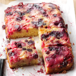Rhubarb Berry Upside-Down Cake
