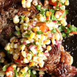 Rib-Eye Steak with Grilled Corn Salad