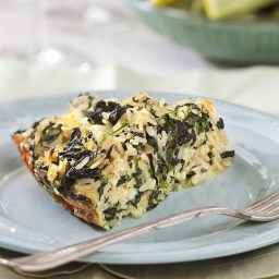 Rice, Cheddar and Spinach Pie