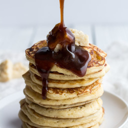 Rice Krispie Treat Pancakes with Browned Butter Syrup.