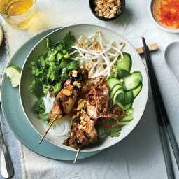 Rice Noodle Salad Bowls with Grilled Lemongrass Chicken