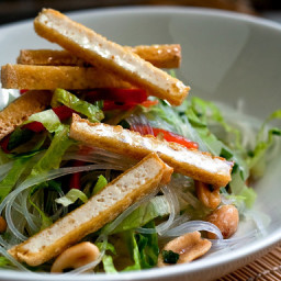 Rice Noodle Salad With Crispy Tofu and Lime-Peanut Dressing