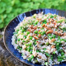 Rice Salad with Asparagus and Shiitake Mushrooms