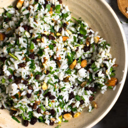 Rice Salad With Currants, Almonds and Pistachios