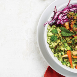 Riced-Broccoli Buddha Bowl with Herbed Chicken