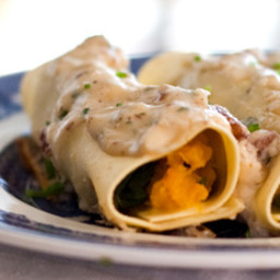 Rich Vegetarian Cannelloni with Butternut Squash, Pecans and Mascarpone