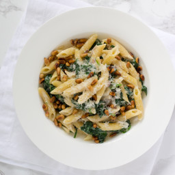 Ricotta & Spinach Pasta with Toasted Pine Nuts