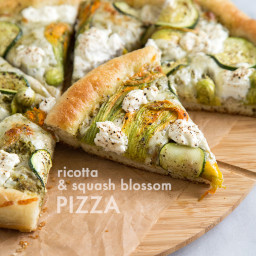 Ricotta and Squash Blossom Pizza