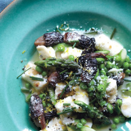 Ricotta Gnocchi with Asparagus, Peas, and Morels