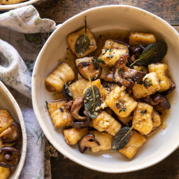Ricotta Gnocchi with Herby Mushrooms and Sage Browned Butter