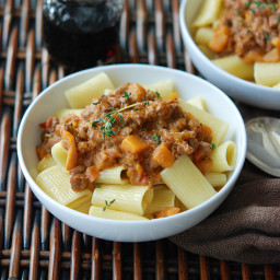 Rigatoni with Veal Bolognese and Butternut Squash Recipe