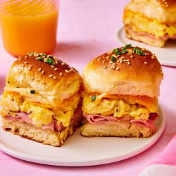 Rise And Shine With Scrambled Egg, Ham, And Cheese Breakfast Sliders On Haw
