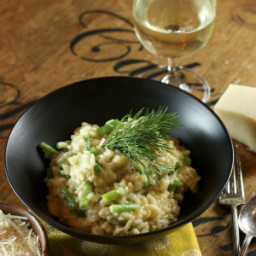 Risotto with French green beans and dill
